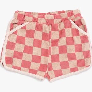 Disney Pink and Cream Checkered toddler Shorts 12 months